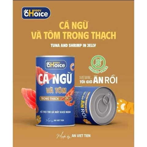 (COMBO 5 Lon)Happy Choice Thức ăn cho mèo  pate Combo 5 lon pate choice 400g tổng từ thịt cá ngừ thật giàu protein & taurine Hạt pet shop cao cấp vitamin meo
