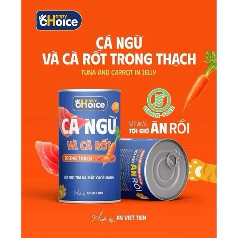 (COMBO 5 Lon)Happy Choice Thức ăn cho mèo  pate Combo 5 lon pate choice 400g tổng từ thịt cá ngừ thật giàu protein & taurine Hạt pet shop cao cấp vitamin meo
