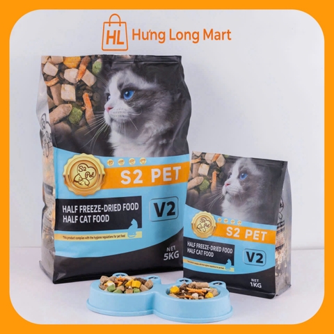 S2 PET V2 plus 5kg Hạt siêu gấp đôi topping, phục hồi toàn diện cho mèo mọi lứa tuổi
