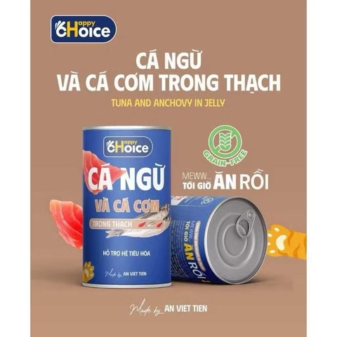 (COMBO 5 Lon)Happy Choice Thức ăn cho mèo  pate Combo 5 lon pate choice 400g tổng từ thịt cá ngừ thật giàu protein & taurine Hạt pet shop cao cấp vitamin meo