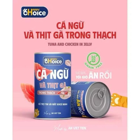 (COMBO 5 Lon)Happy Choice Thức ăn cho mèo  pate Combo 5 lon pate choice 400g tổng từ thịt cá ngừ thật giàu protein & taurine Hạt pet shop cao cấp vitamin meo