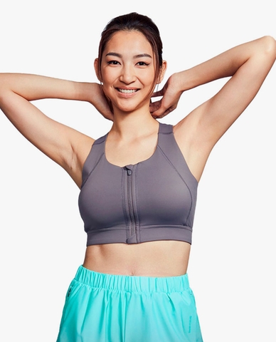 Áo bra thể thao nữ phối khoá zip năng động