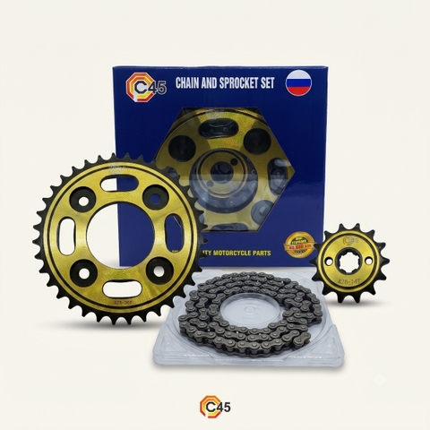 Bộ nhông xích C45 cho Honda Wave Alpha, Wave RS, Future FI, Future Neo – C45 Rs 36-14-108
