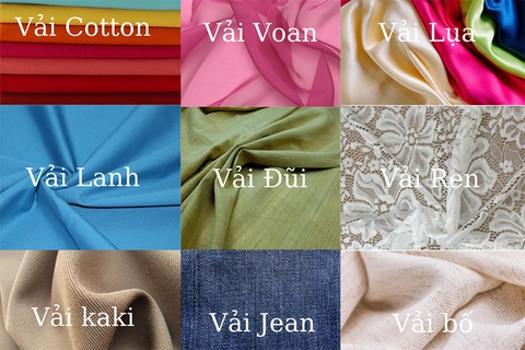 Các loại vải thường được dùng trong may mặc