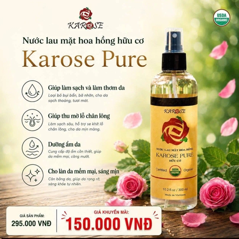 Karose - Nước lau mặt hoa hồng
