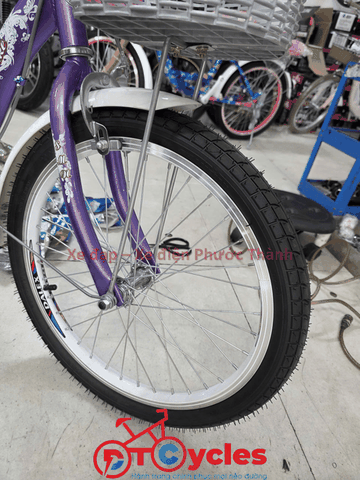 Xe đạp trẻ em nữ PTCYCLES Windows 500 Sườn đơn thiên nga màu Tím