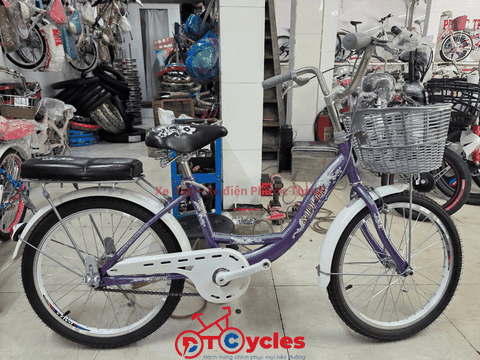 Xe đạp trẻ em nữ PTCYCLES Windows 500 Sườn đơn thiên nga màu Tím