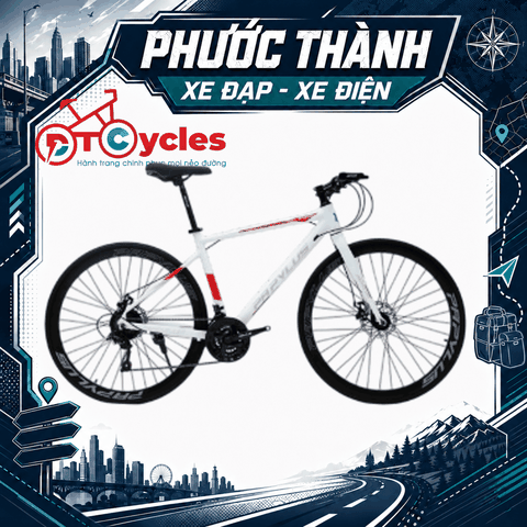 Xe đạp Touring PAPYLUS PT600 màu Trắng-Đỏ