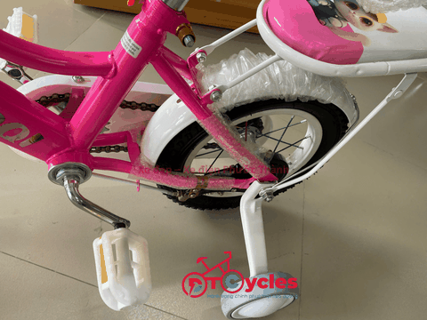 Xe đạp trẻ em nữ PTCYCLES171 12 màu Hồng đậm