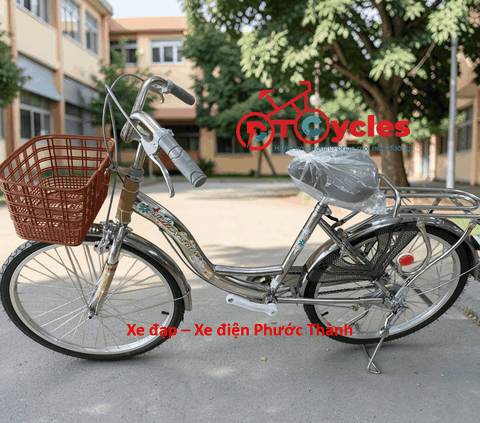 Xe đạp nữ PTCYCLES Windows 580 Sườn đơn thiên nga INOX