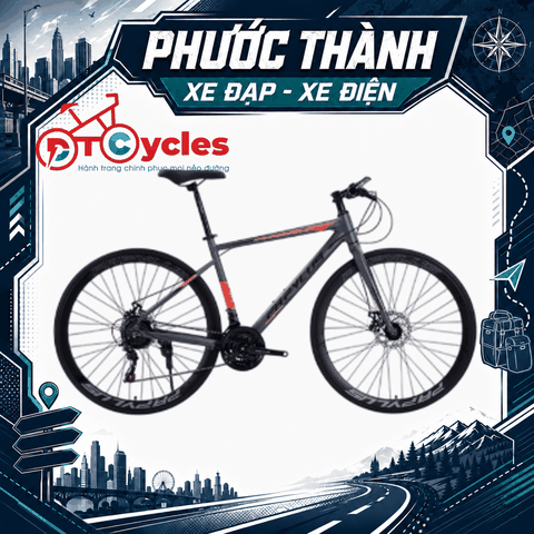 Xe đạp Touring PAPYLUS PT600 màu Ghi-Đen