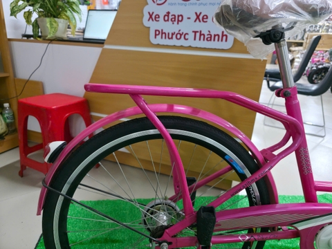 Xe đạp nữ AVA sườn đôi gọng nước 24 màu Vàng Kem