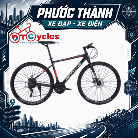 Xe đạp Touring PAPYLUS PT600 màu Đen-Đỏ