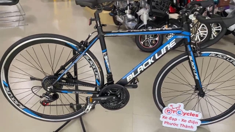 Xe đạp đua BlackLine Bánh 700c Khung nhôm màu Đen-Xanh dương