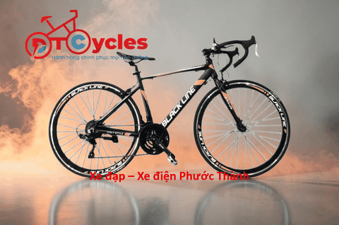Xe đạp đua BlackLine Bánh 700c Khung nhôm màu Đen-Cam