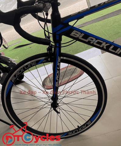 Xe đạp đua BlackLine Bánh 700c Khung nhôm màu Đen-Xanh dương
