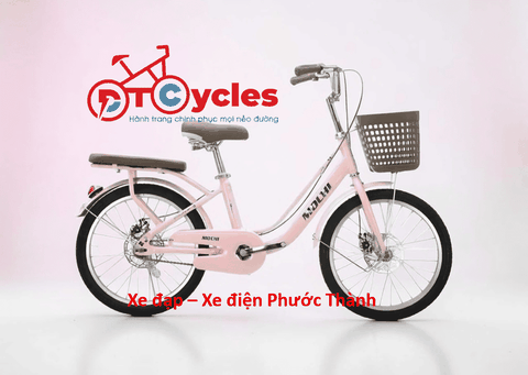 Xe đạp trẻ em nữ Mochi M99 Sườn đôi 22 màu Hồng