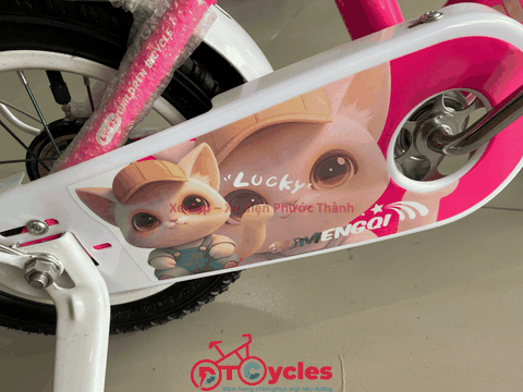 Xe đạp trẻ em nữ PTCYCLES171 12 màu Hồng đậm