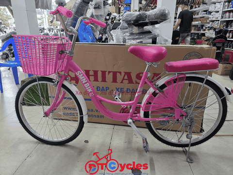 Xe đạp nữ PTCYCLES Windows 580 Sườn đơn thiên nga màu Hồng 2
