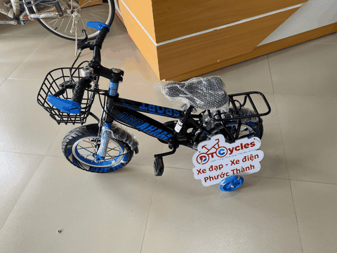 Xe đạp trẻ em nam Abraham SPORT 12 Sườn đôi màu Xanh dương-Đen