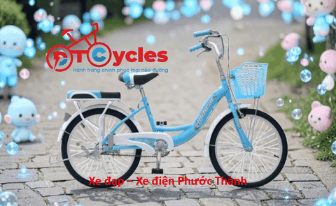 Xe đạp trẻ em nữ Hitasa NU20 màu Xanh Dương