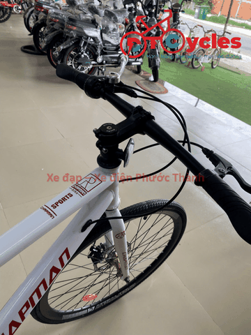Xe đạp Touring CHAPMAN Bánh 600 Có đề màu Trắng-Bạc