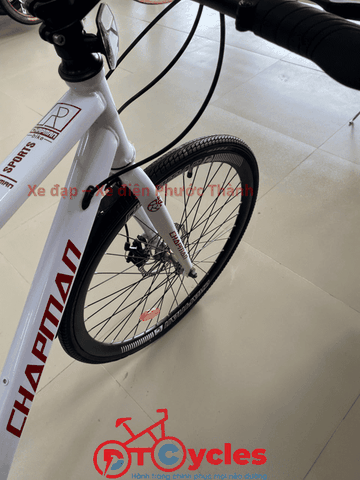 Xe đạp Touring CHAPMAN Bánh 600 Có đề màu Trắng-Bạc