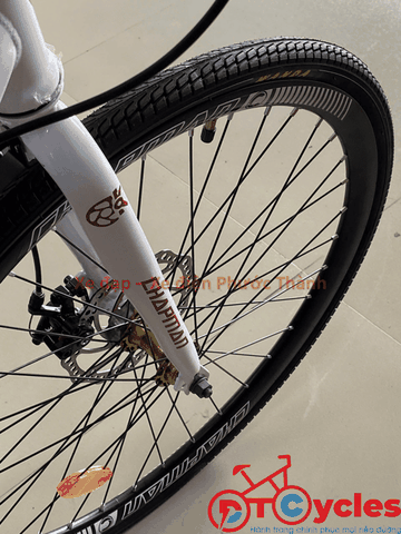 Xe đạp Touring CHAPMAN Bánh 600 Có đề màu Trắng-Bạc