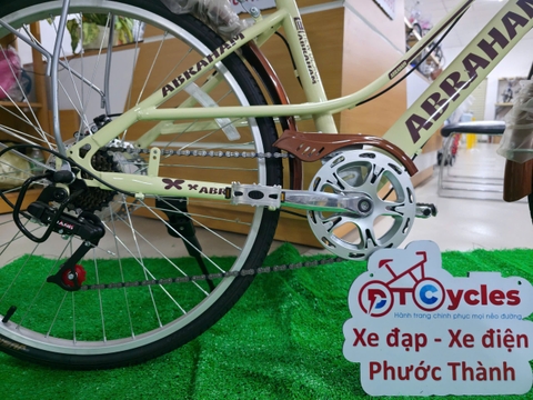 Xe đạp nữ Abraham Có đề Hợp kim màu Trắng