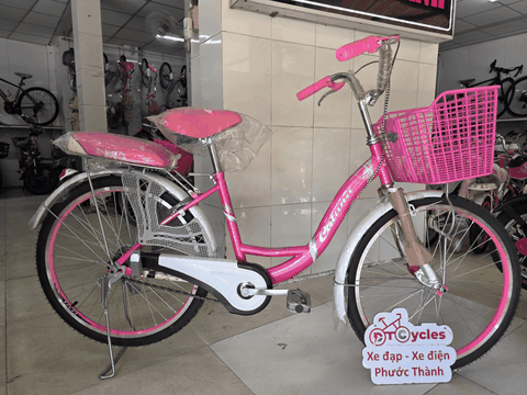 Xe đạp nữ PTCYCLES Windows 580 Sườn đơn thiên nga màu Hồng