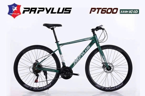 Xe đạp Touring PAPYLUS PT600 màu Xanh Bộ Đội