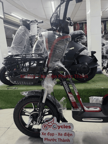 Xe đạp điện Sonsu Ruby bánh lùn màu Đỏ