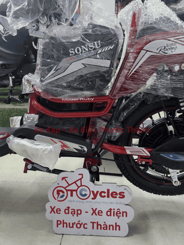 Xe đạp điện Sonsu Ruby bánh lùn màu Đỏ