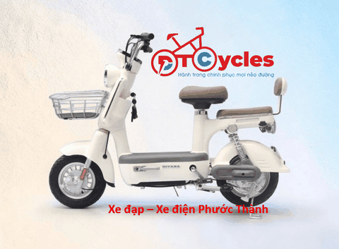 Xe điện Hitasa Q8 Bánh lùn màu Kem