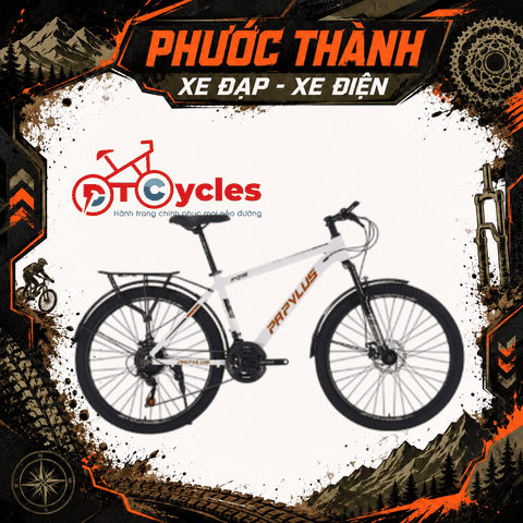 Xe đạp địa hình Papyplus PZ6M màu Trắng-Đỏ