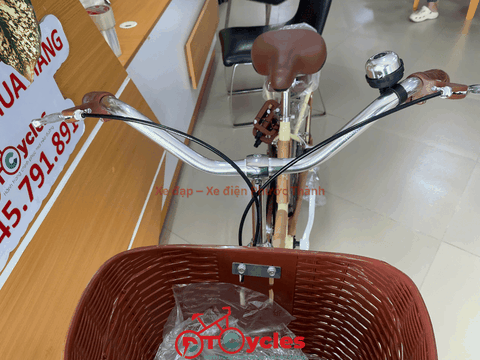 Xe đạp nữ Thống Nhất New 24 2026 màu Vàng kem