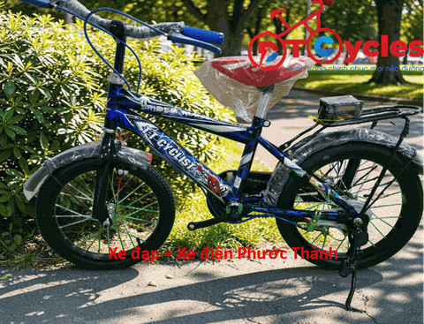 Xe đạp trẻ em nam PTCYCLES TT16 Sườn đôi màu Xanh Đen