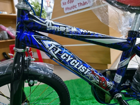 Xe đạp trẻ em nam PTCYCLES TT16 Sườn đôi màu Xanh Đen