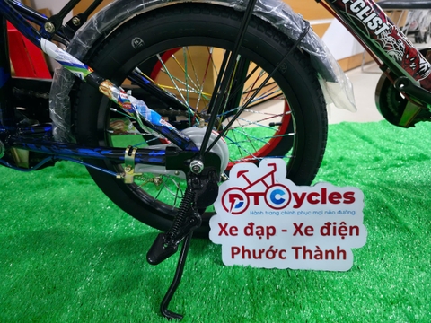 Xe đạp trẻ em nam PTCYCLES TT16 Sườn đôi màu Xanh Đen