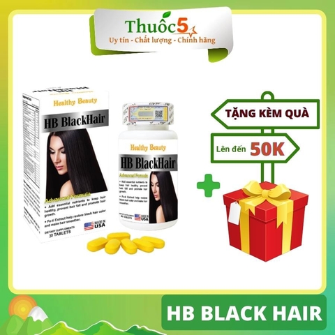 HB Black Hair Chống Bạc Tóc, Rụng Tóc Hộp 60 Viên