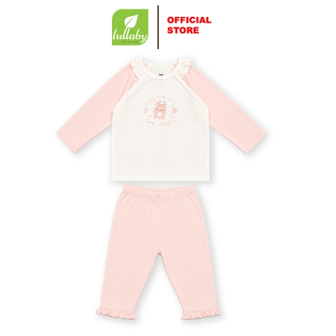 Bộ BG dài tay Lullaby 9-4Y NH733C trắng hồng/hồng/hồng cam