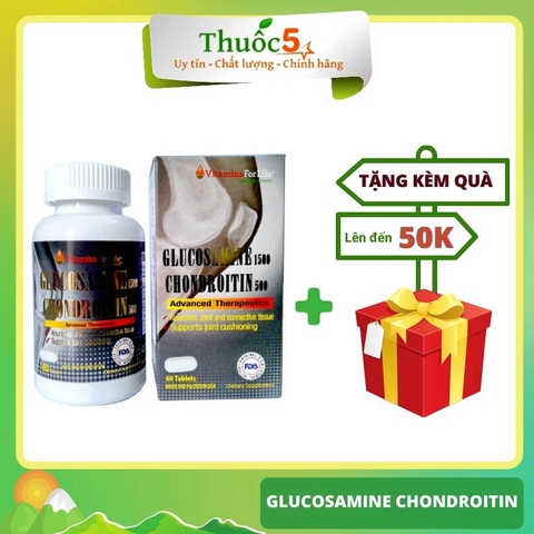 Glucosamine Chondroitin Giảm Đau, Ngăn Ngừa Thoái Hóa Khớp Hộp 60 Viên