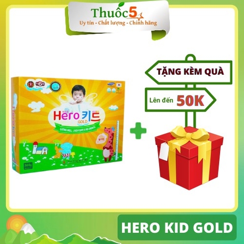 Hero Kid Gold Vitamin Tổng Hợp Cho Bé, Hỗ Trợ Cải Thiện Biếng Ăn Hộp 30 Gói