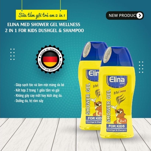 Sữa Tắm Gội Trẻ Em 2 Trong 1 ELINA MED, 250ml