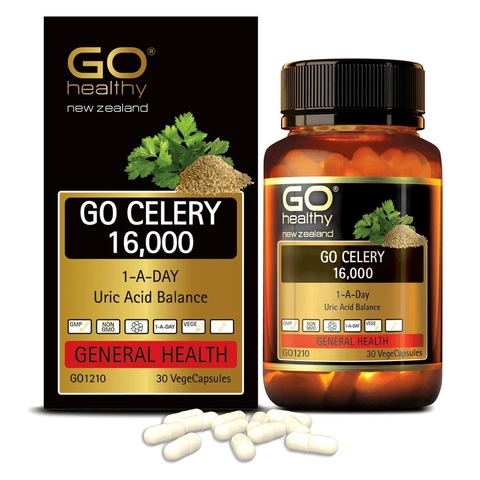 Viên Uống Go Healthy GO Celery 16000 Acid Balance Phòng Và Hỗ Trợ Điều Trị Gout Giảm Sưng Đau Do Gút Hộp 30 Viên