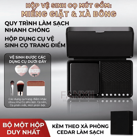 Hộp Vệ Sinh Cọ Mút 2in1 (Có chậu giặt và xà bông)