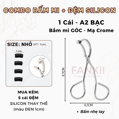 Combo: A2 BẤM MI GÓC + 5 Silicon (Đen NHỎ 1cm)