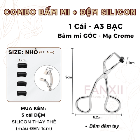 Combo: A3 BẤM MI GÓC + 5 Silicon (Đen NHỎ 1cm)