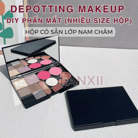 Hộp DIY Phấn Mắt Depotting Makeup Có Nam Châm Có Gương - Nhiều Kích Thước