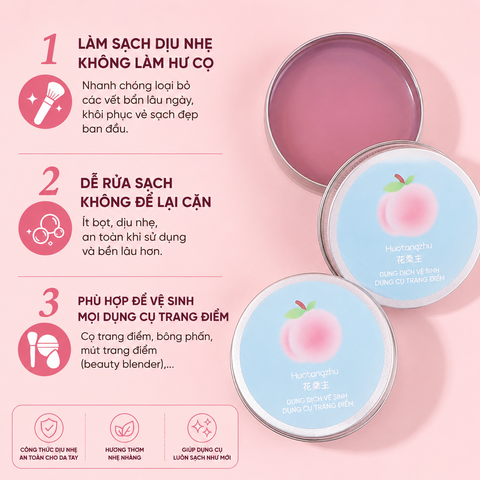 Hộp Xà Bông Giặt Cọ Mút Makeup